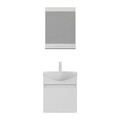 Set mobilier de baie (2 piese), Hanah Home, Mare 55, Alb mat