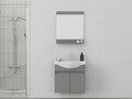 Set mobilier de baie (2 piese), Hanah Home, Mare 65, Gri Mat