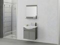 Set mobilier de baie (2 piese), Hanah Home, Mare 65, Gri Mat