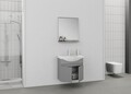 Set mobilier de baie (2 piese), Hanah Home, Mare 65, Gri Mat