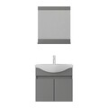 Set mobilier de baie (2 piese), Hanah Home, Mare 65, Gri Mat