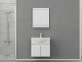 Set mobilier de baie (2 piese), Hanah Home, Mare 65, Alb mat