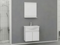 Set mobilier de baie (2 piese), Hanah Home, Mare 65, Alb mat