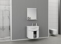 Set mobilier de baie (2 piese), Hanah Home, Mare 65, Alb mat
