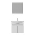 Set mobilier de baie (2 piese), Hanah Home, Mare 65, Alb mat