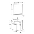 Set mobilier de baie (2 piese), Hanah Home, Mare 65, Alb mat