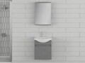 Set mobilier de baie (2 piese), Hanah Home, Sole 55, Gri Mat