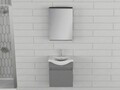 Set mobilier de baie (2 piese), Hanah Home, Sole 55, Gri Mat