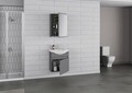 Set mobilier de baie (2 piese), Hanah Home, Sole 55, Gri Mat