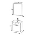 Set mobilier de baie (2 piese), Hanah Home, Sole 55, Gri Mat