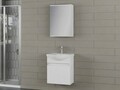 Set mobilier de baie (2 piese), Hanah Home, Sole 55, Alb mat