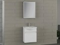 Set mobilier de baie (2 piese), Hanah Home, Sole 55, Alb mat
