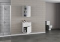Set mobilier de baie (2 piese), Hanah Home, Sole 55, Alb mat