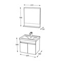 Set mobilier de baie (2 piese), Hanah Home, Pace 65, Latte
