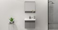 Set mobilier de baie (2 piese), Hanah Home, Pace 65, Gri Mat