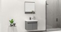 Set mobilier de baie (2 piese), Hanah Home, Pace 65, Gri Mat
