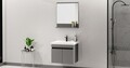 Set mobilier de baie (2 piese), Hanah Home, Pace 65, Gri Mat
