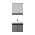 Set mobilier de baie (2 piese), Hanah Home, Pace 65, Gri Mat