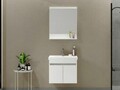 Set mobilier de baie (2 piese), Hanah Home, Pace 65, Alb mat