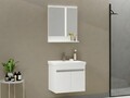 Set mobilier de baie (2 piese), Hanah Home, Pace 65, Alb mat
