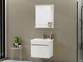Set mobilier de baie (2 piese), Hanah Home, Pace 65, Alb mat