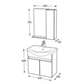 Set mobilier de baie (2 piese), Hanah Home, Sole 65, Latte