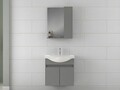 Set mobilier de baie (2 piese), Hanah Home, Sole 65, Gri Mat