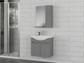Set mobilier de baie (2 piese), Hanah Home, Sole 65, Gri Mat