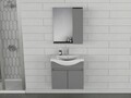 Set mobilier de baie (2 piese), Hanah Home, Sole 65, Gri Mat