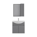 Set mobilier de baie (2 piese), Hanah Home, Sole 65, Gri Mat
