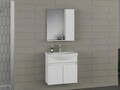 Set mobilier de baie (2 piese), Hanah Home, Sole 65, Alb mat