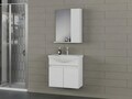 Set mobilier de baie (2 piese), Hanah Home, Sole 65, Alb mat