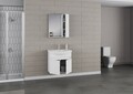 Set mobilier de baie (2 piese), Hanah Home, Sole 65, Alb mat