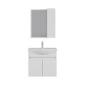 Set mobilier de baie (2 piese), Hanah Home, Sole 65, Alb mat