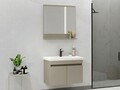 Set mobilier de baie (2 piese), Hanah Home, Pace 80, Latte