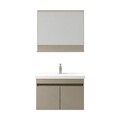 Set mobilier de baie (2 piese), Hanah Home, Pace 80, Latte