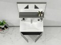 Set mobilier de baie (2 piese), Hanah Home, Pace 80, Gri Mat