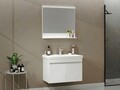 Set mobilier de baie (2 piese), Hanah Home, Pace 80, Alb mat