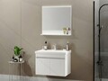 Set mobilier de baie (2 piese), Hanah Home, Pace 80, Alb mat