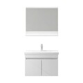 Set mobilier de baie (2 piese), Hanah Home, Pace 80, Alb mat