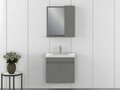 Set mobilier de baie (2 piese), Hanah Home, Amore 65, Gri Mat
