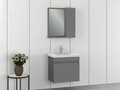 Set mobilier de baie (2 piese), Hanah Home, Amore 65, Gri Mat
