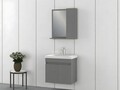 Set mobilier de baie (2 piese), Hanah Home, Amore 65, Gri Mat