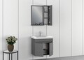 Set mobilier de baie (2 piese), Hanah Home, Amore 65, Gri Mat