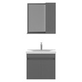 Set mobilier de baie (2 piese), Hanah Home, Amore 65, Gri Mat