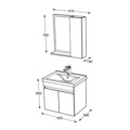 Set mobilier de baie (2 piese), Hanah Home, Amore 65, Alb mat