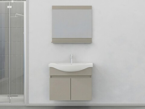 Set mobilier de baie (2 piese), Hanah Home, Mare 80, Latte