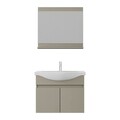 Set mobilier de baie (2 piese), Hanah Home, Mare 80, Latte