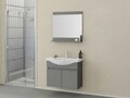 Set mobilier de baie (2 piese), Hanah Home, Mare 80, Gri Mat