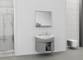 Set mobilier de baie (2 piese), Hanah Home, Mare 80, Gri Mat
